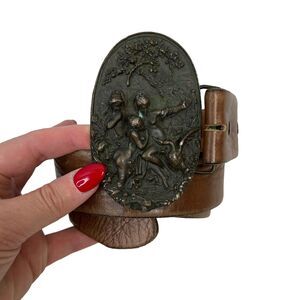 Bergamot Brass Belt Buckle Art Nouveau Nudes in The Woods Napoleon Emperor A 180